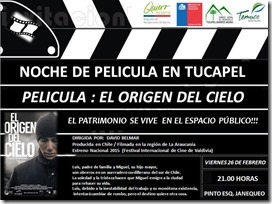 Difusión oficial cine en Tucapel.