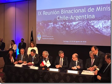 Firma acuerdo Chile y Argentina