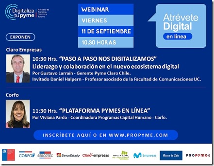 INVITACIÓN - 5° WEBINAR ATRÉVETE DIGITAL 2020