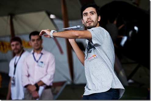 Participant performs during Red Bull Paper Wings National Final, at Museo de Aviacion, in Santiago, Chile on April 12th, 2019. // Alfred Jürgen Westermeyer / Red Bull Content Pool // SI201905150513 // Usage for editorial use only // 