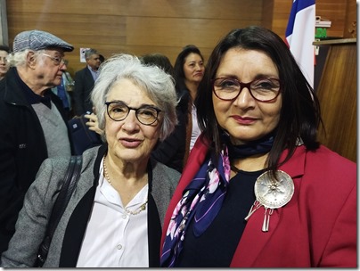 viuda del Dr. Hernán Henríquez Aravena, Ruth Kries y Directora ISL Minerva Castañeda
