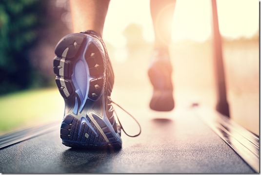 Running on treadmill