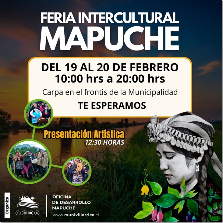 Villarrica celebra la cultura mapuche en feria intercultural