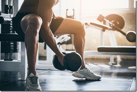 strong man exercising in the sport gym