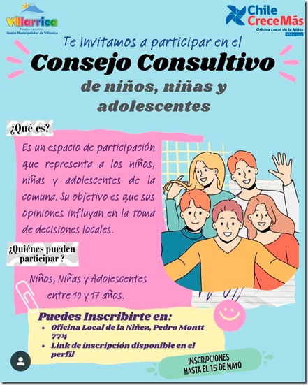 Niños y adolescentes de Villarrica se unen al Consejo Consultivo Comunal