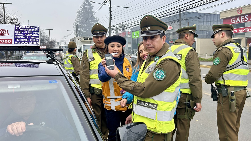 Más de 100 conductores fiscalizados en Operativo Preventivo de Alcotest y Narcotest en Temuco