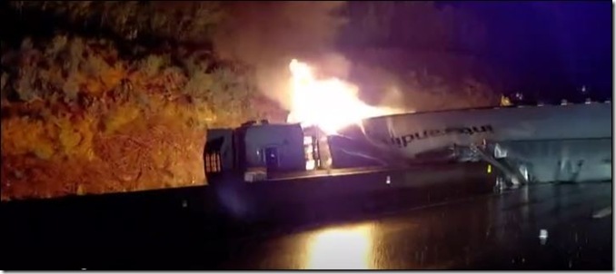 camion incendiandose ruta 5 esperanza