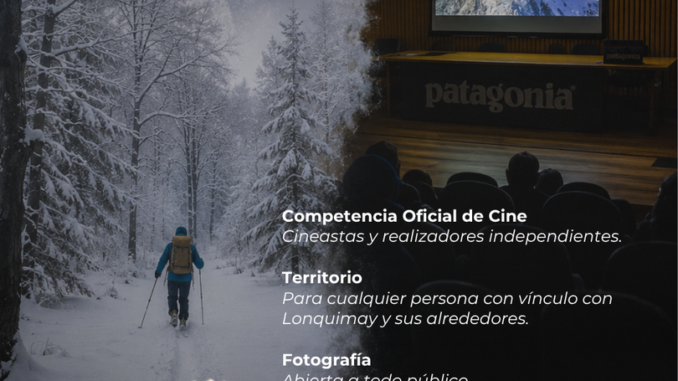 Paisaje natural de Lonquimay con cineastas filmando en la cordillera durante el festival