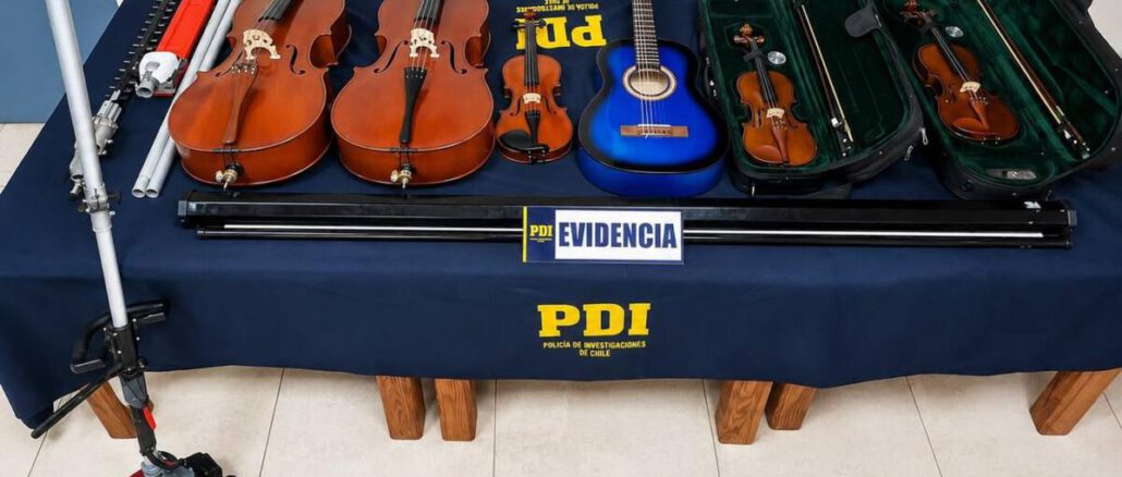 Detectives de la PDI recuperan instrumentos musicales robados desde un colegio en Huiscapi