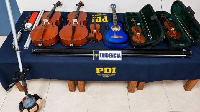 Detectives de la PDI recuperan instrumentos musicales robados desde un colegio en Huiscapi