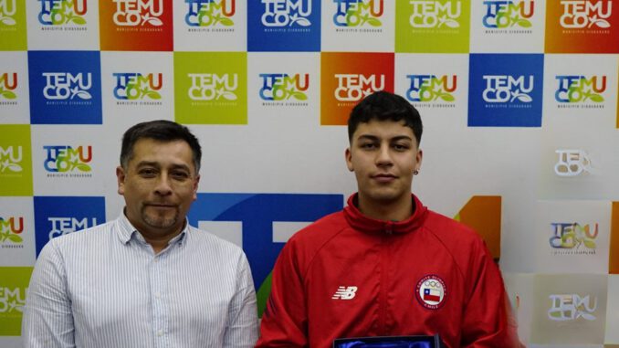 Deportista local entrenando representando a la ciudad de Temuco en una competencia oficial