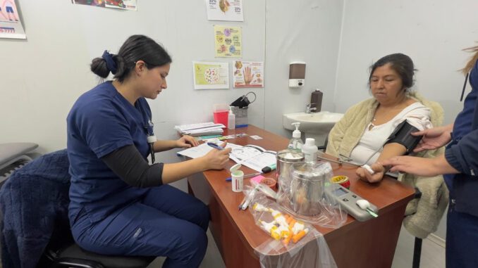 Estudiantes de Santo Tomás Temuco realizando trabajos voluntarios en la comuna de Lonquimay