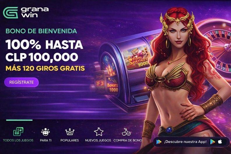 Interfaz de casino online en Chile con información sobre bonos y rollover