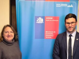 La diputada Flor Contreras y el Seremi de Economía de La Araucanía en reunión de trabajo sobre proyectos regionales.