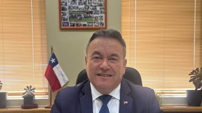 Diputado Juan Carlos Beltrán durante su intervención en la Cámara sobre la seguridad en la Macrozona Sur.