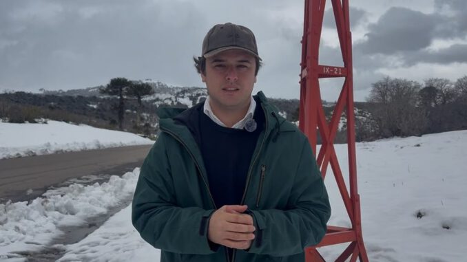 El diputado Eduardo Cretton en el Paso Internacional Icalma defendiendo la soberanía territorial de Chile