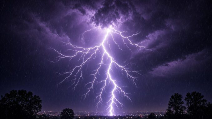 Nubes de tormenta sobre el paisaje de la región de La Araucanía en Chile