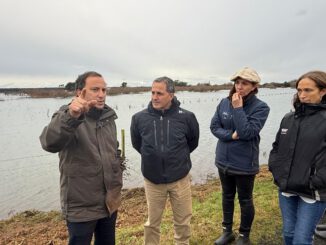Personal de INDAP realizando catastro en terrenos agrícolas afectados por inundaciones en La Araucanía