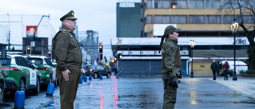 Carabineros realizando controles preventivos en La Araucanía durante operativo nacional