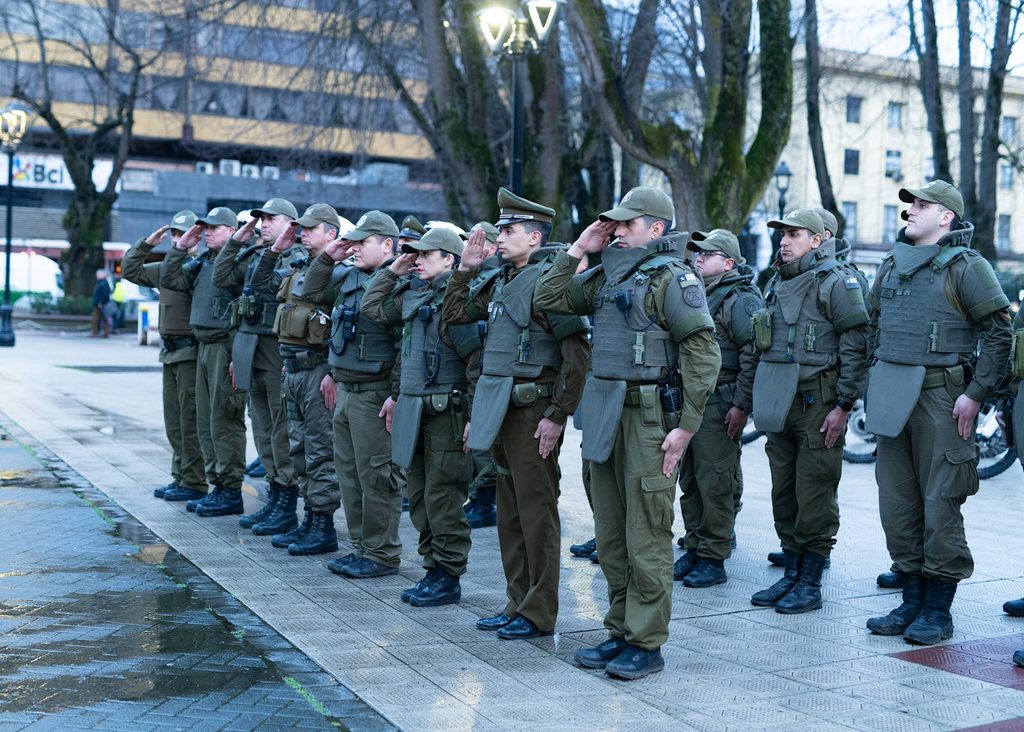Carabineros realizando controles preventivos en La Araucanía durante operativo nacional