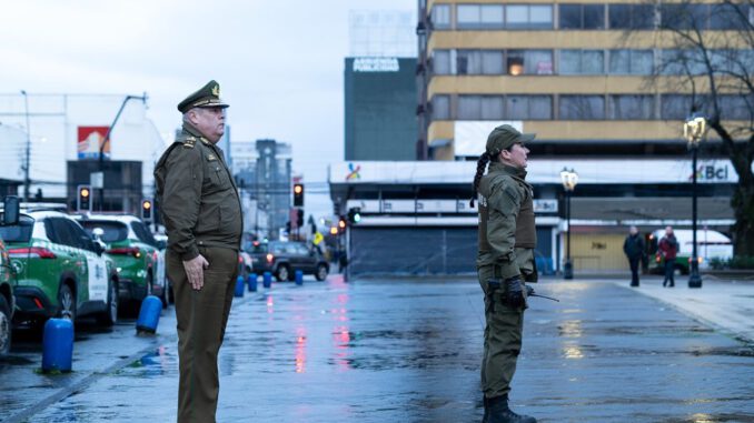 Carabineros realizando controles preventivos en La Araucanía durante operativo nacional