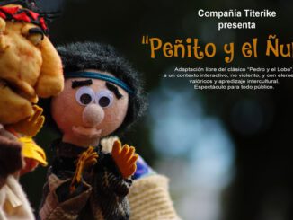 Escena de la obra de títeres Peñito y el Ñürru en el Centro Cultural de Padre Las Casas