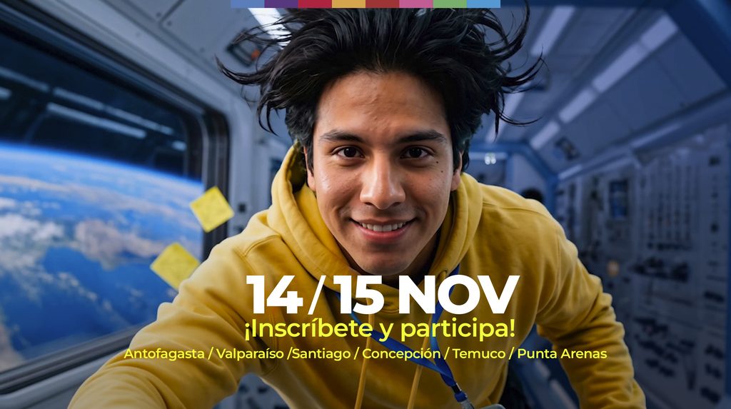 Estudiantes y profesionales participando en la hackatón NASA Space Apps Challenge en Chile