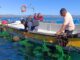 Pescadores artesanales en caleta Tongoy revisando sus embarcaciones dañadas por los temporales.