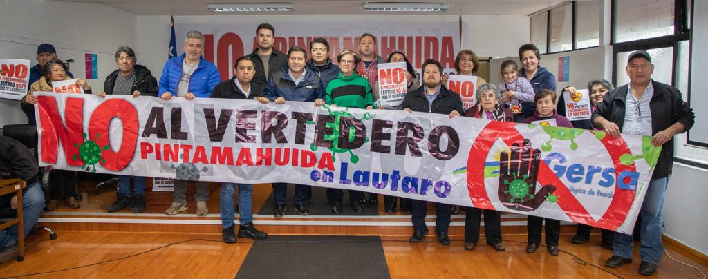 Autoridades y vecinos de Lautaro protestan contra el proyecto de vertedero Pintamahuida