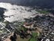 Vista de inundaciones en zonas rurales de Lumaco tras intensas lluvias