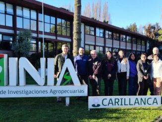 Marlene Affeld, directora de la Asociación de Agricultores de Malleco, durante su nombramiento en INIA Carillanca.