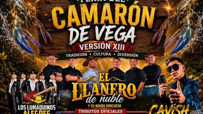 Personas disfrutando de la feria costumbrista y la extracción de camarones en Nueva Imperial