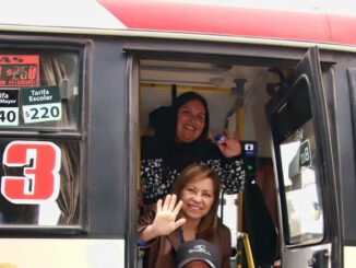 Microbús de la Línea 3EV iniciando su nuevo recorrido en el sector de Metrenco hacia Temuco