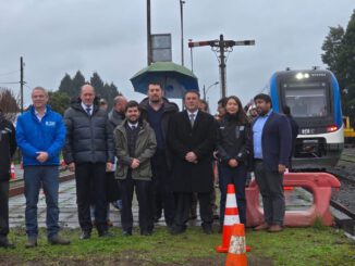 Autoridades recorren las obras de reposición de vías del proyecto ferroviario Temuco-Gorbea