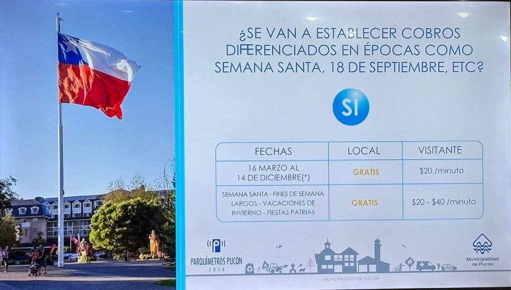 Ciclistas y peatones circulando por las calles modernizadas de Pucón como parte del Plan de Movilidad