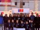 Equipos escolares de Purén y Lautaro celebrando su clasificación al campeonato nacional de básquetbol