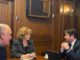 Senador Miguel Becker junto a alcaldes de Galvarino y Ercilla en reunión con la ministra de Bienes Nacionales en Santiago