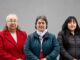 Mujeres participantes en talleres municipales de costura y belleza mostrando sus habilidades