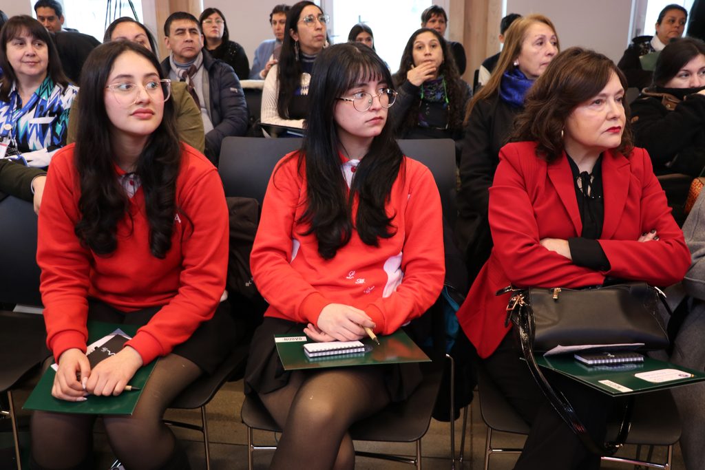 Participantes y autoridades reunidos en el primer seminario de convivencia educativa realizado en Villarrica
