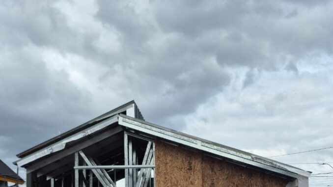 Obras de construcción de la nueva sede comunitaria para la Junta de Vecinos Villa Europa en Villarrica