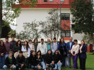 Delegacion de estudiantes colombianos de la Universidad de Caldas en su llegada a la UFRO en La Araucania