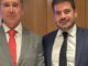 Diputado Jose Montalva junto al nuevo fiscal regional Hector Leiva durante la ceremonia de asuncion