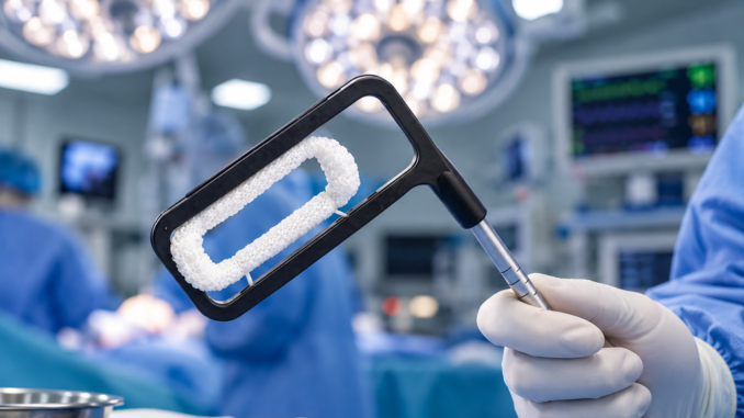 Cirujano cardiaco realizando un procedimiento con el dispositivo AtriClip para la prevencion de ACV en pacientes con fibrilacion auricular