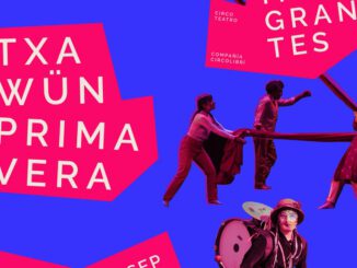 Presentación de la obra de circo-teatro Migrantes en el Espacio de Creación Artística Txawün