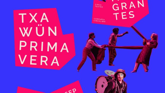 Presentación de la obra de circo-teatro Migrantes en el Espacio de Creación Artística Txawün