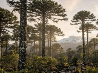 Bosque de araucarias milenarias en la cordillera de Nahuelbuta bajo amenaza climática