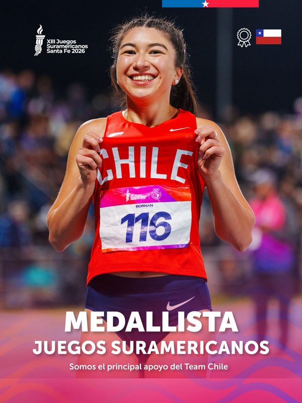 Atletas de La Araucanía celebrando sus medallas obtenidas en los Juegos Suramericanos Santa Fe 2026