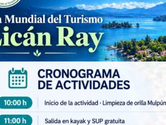 Participantes disfrutando de actividades al aire libre y deportes náuticos en la Playa Grande de Lican Ray durante la celebración del turismo