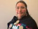 La educadora y defensora mapuche Onésima Lienqueo en una jornada de defensa territorial