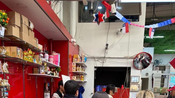 Funcionarios de la PDI y Servicio Nacional de Migraciones realizando controles en Mall Chinos de Temuco